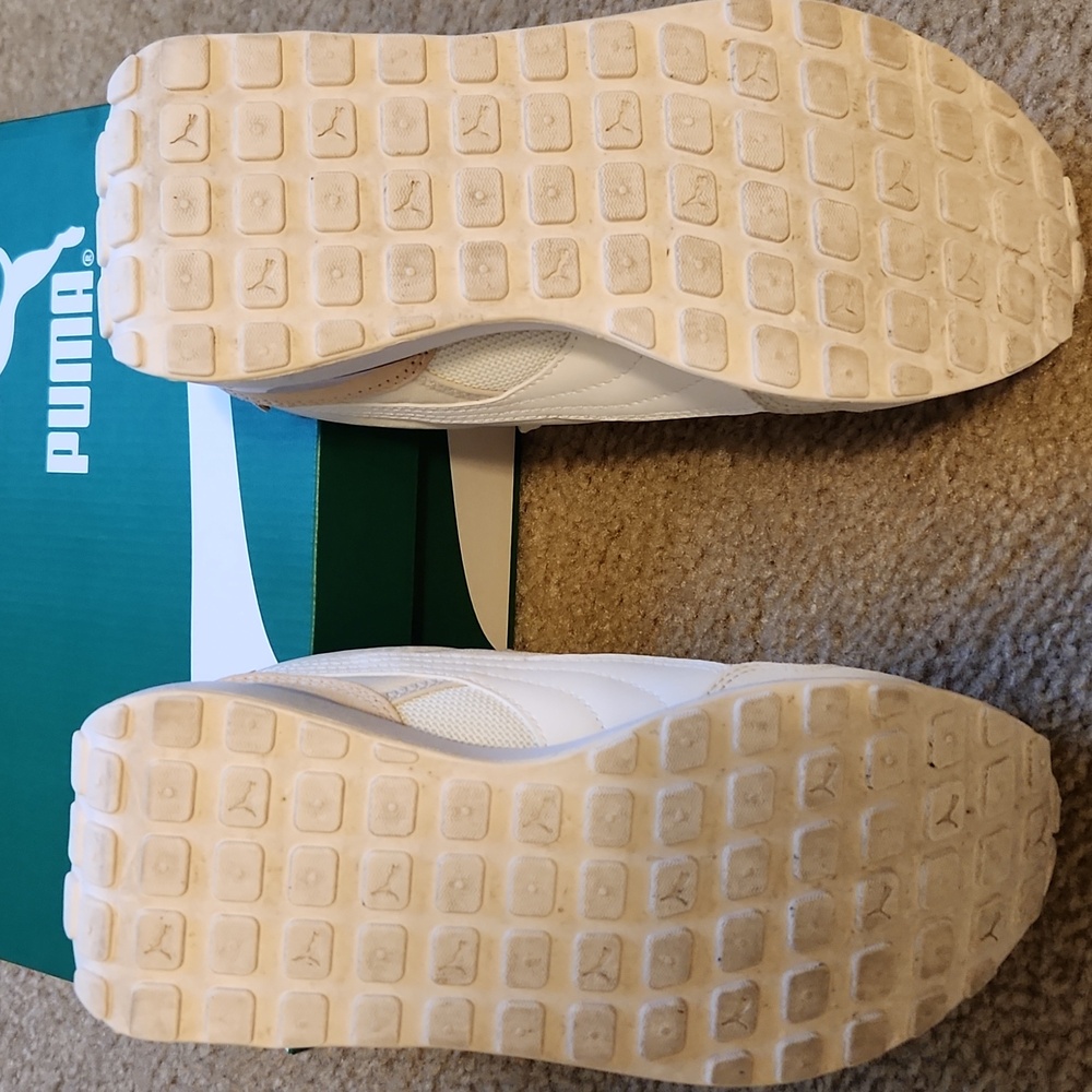 Puma White and Beige Athletic Shoes - Picture 6 of 8